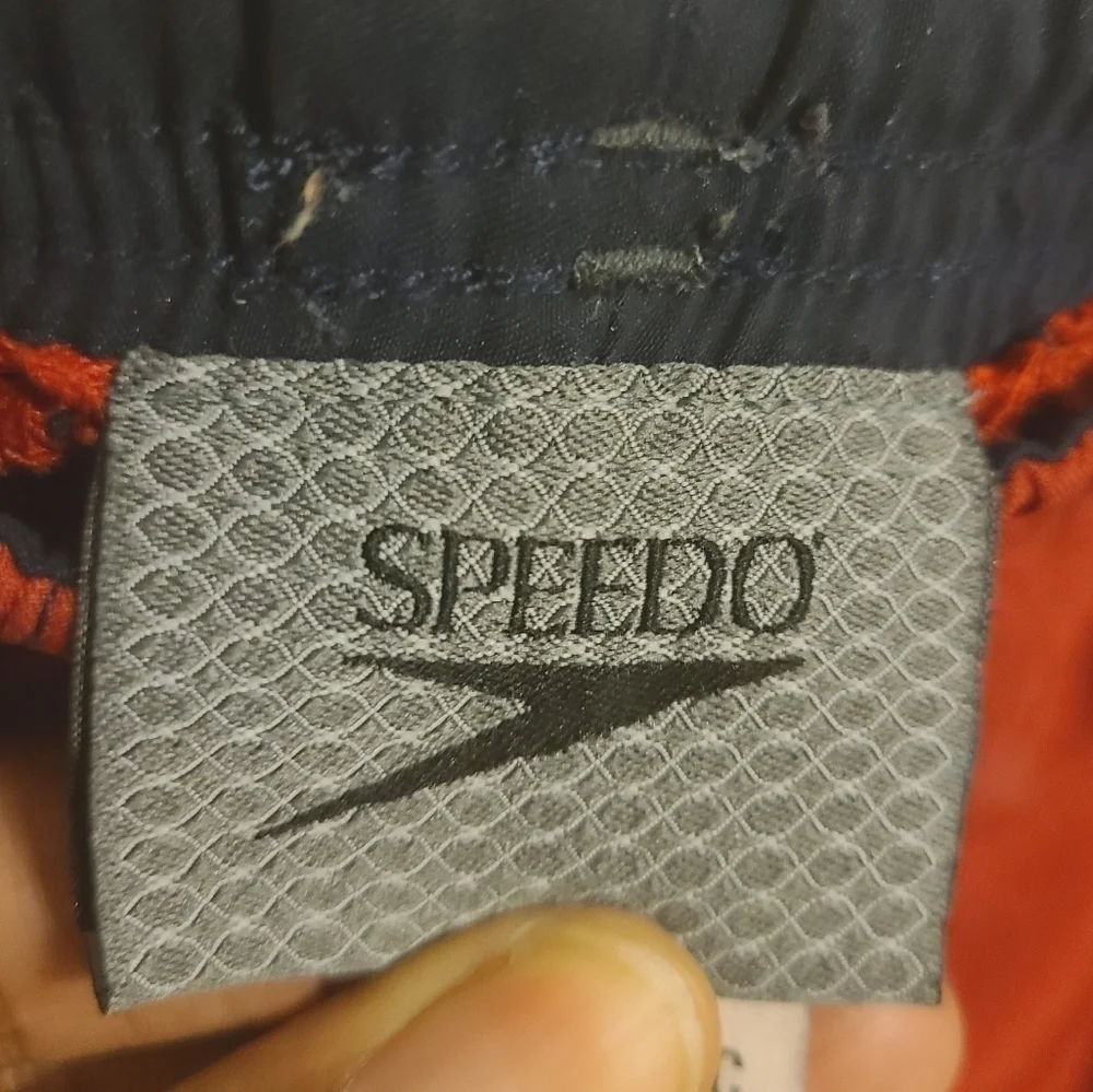 Speedo | Men's Red Athleisure Sporty Swim Trunks With Pockets (Size Small)